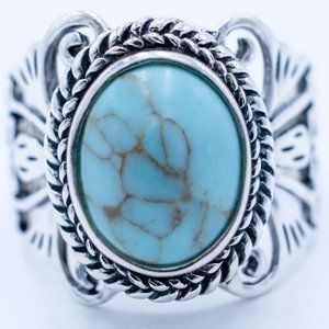 Turquoise in Silver Ring